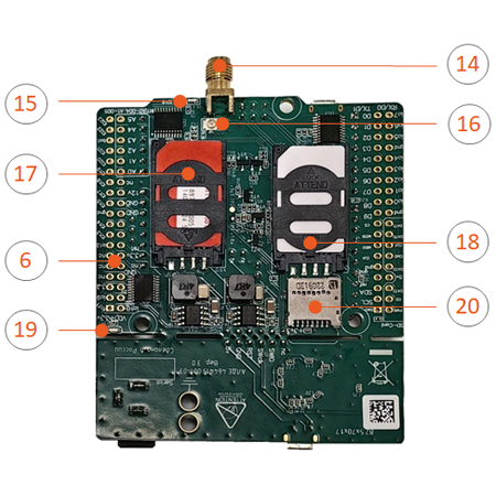 Расположение основных элементов на плате 2